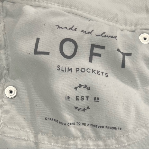 LOFT 
White Jean Shorts Distressed Cut-Offs - Picture 5 of 10